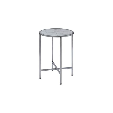 Buy Convenience Concepts Gold Coast Faux Marble Round End Table, Faux ...