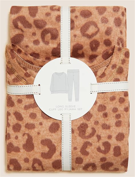 Buy Fleece Animal Print Pyjama Set at Marks & Spencer