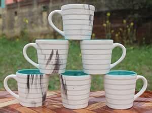 Buy LAGHIMA JADON Ceramic Tea/Coffee 150ML Ring U Shape Cups Microwave ...