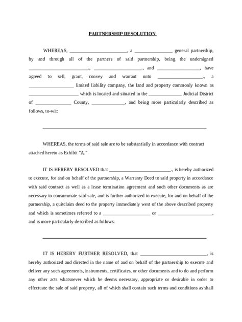 Partnership Resolution Sample 的图像结果