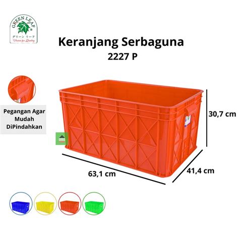 KERANJANG PLASTIK INDUSTRI 68,5 LITER GREEN LEAF TIPE 2227 P