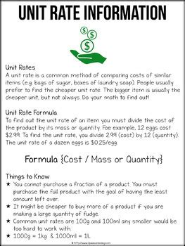 Image result for Math Unit Rate Project