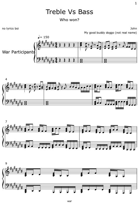 Treble Vs Bass - Sheet music for Piano