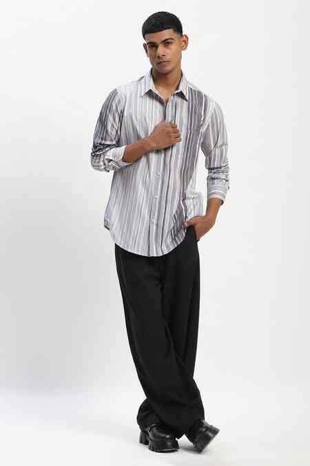 Buy Watercolour Stripes Casual Shirt by ABRAHAM AND THAKORE at Aza Fashion.