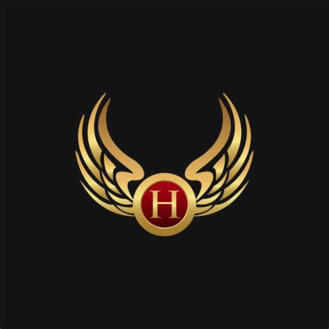 Luxury Letter H Emblem Wings logo design concept template 611253 Vector Art at Vecteezy