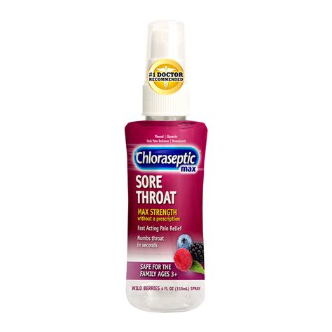 Chloraseptic Max Strength Sore Throat Relief Spray, Wild Berries flavor ...