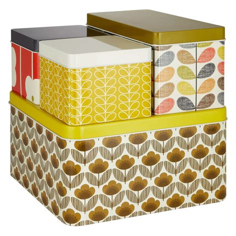 Orla Kiely Multi Stem Cracker and Biscuit Tins, Set of 4
