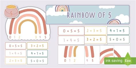 👉 Muted Rainbow Number Bonds of Five Display Pack