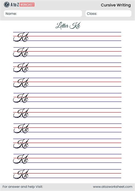 25+ Free Cursive Writing Worksheets PDF - A to Z Worksheet