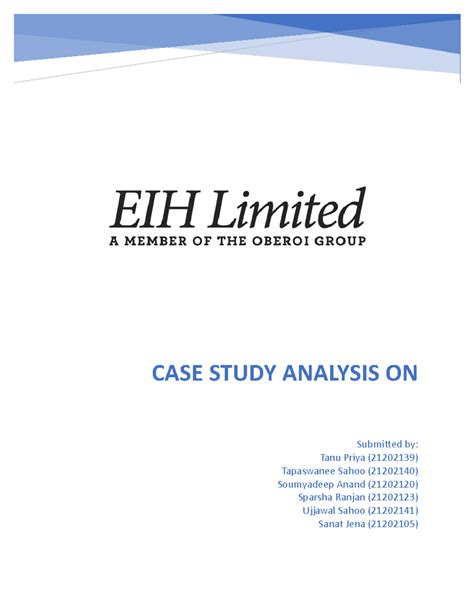 EIH Ltd. STM Group 7 - None - Submitted by: Tanu Priya (21202139 ...