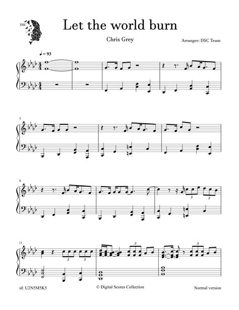 Let The World Burn (arr. Digital Scores Collection) by Chris Grey With ...
