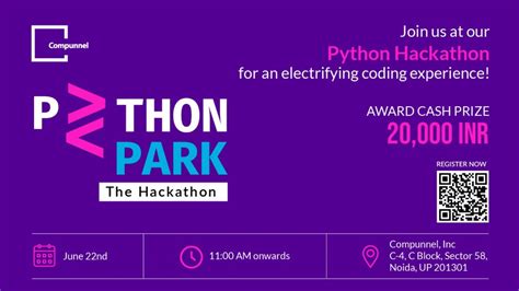 Python Park-THE HACKATHON, Compunnel, Inc., Noida, 22 June 2024 | AllEvents
