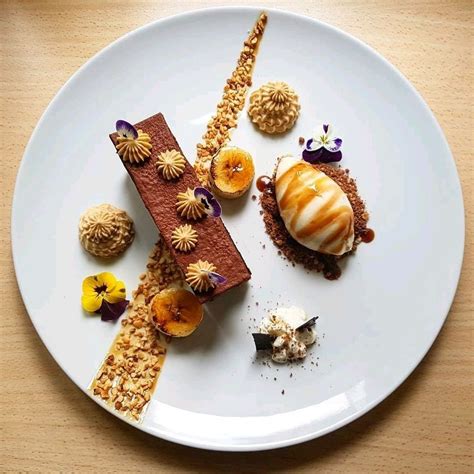 Elegant Dessert Plating on a White Plate