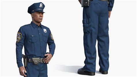 African American NYPD Police Officer Standing Pose Fur 3D model | 3D ...