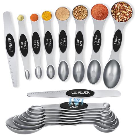 MTROYALDIA 8 PCS 304 Stainless Steel Measuring Spoons Set, 8 Pieces ...