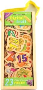 shoppers stoppers 23 Pcs Number & Fruits Shaped Wooden Magnetic Fridge ...