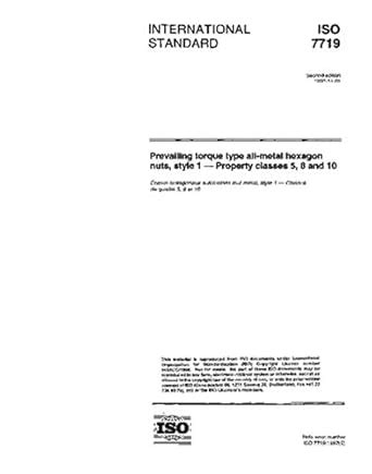 ISO 7719:1997, Prevailing torque type all-metal hexagon nuts, style 1 ...