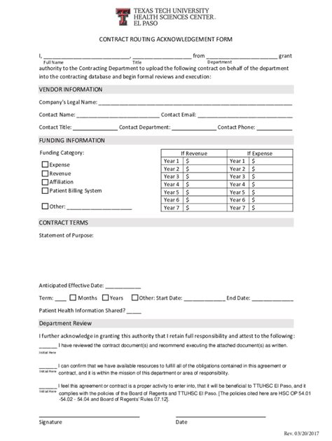 Fillable Online Contract Routing Acknowledgement Form Fax Email Print ...