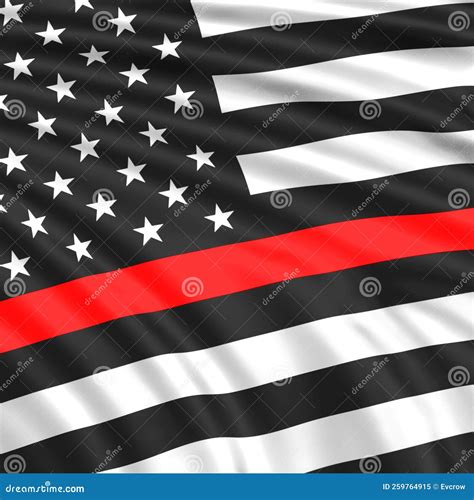 Thin Red Line. Firefighter Flag Stock Illustration - Illustration of ...