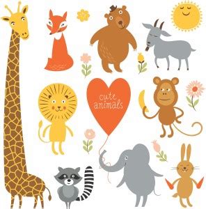 HD RAPID DESIGN 91.44 cm "cartoon animals" Decorative Wall Sticker (24 ...