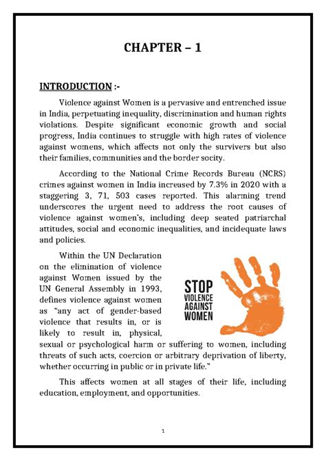 CHAPTER 1: INTRODUCTION TO VIOLENCE AGAINST WOMEN IN INDIA - Studocu