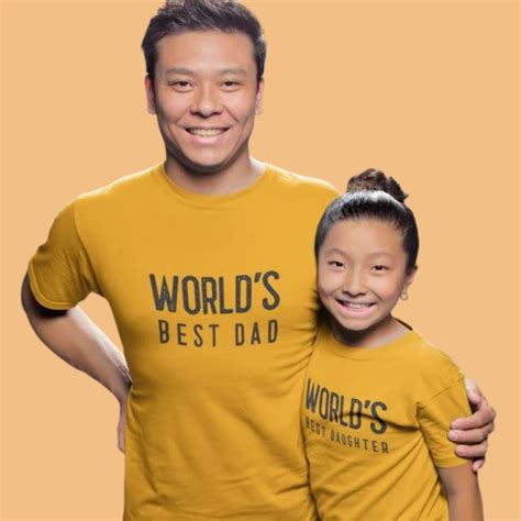 Worlds's Best Dad And Daughter Matching Golden Yellow Tshirts