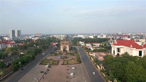 Aerial View Of The City Center Vientiane, The Capital Of Laos 41166396 Stock Video at Vecteezy