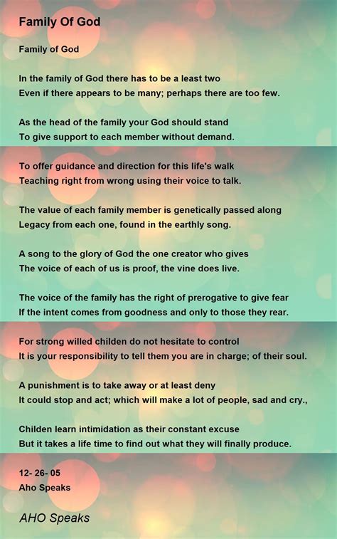 A Tribute To Family Poem