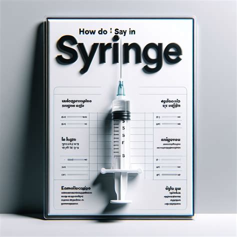 ℹ Guía Completa: ¿Cómo se Dice Jeringa en Inglés? - Aprende Vocabulario ...