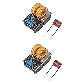 2 Packs Mini Induction Heating Board Module with Tesla Coil 150W DC5 ...
