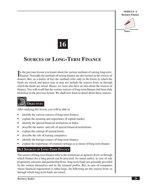 Source of long term finance - Business Finance Business Studies 29 ...