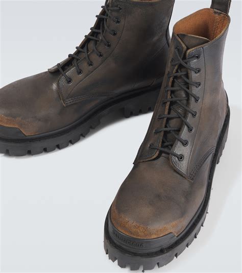 Strike leather boots in black - Balenciaga | Mytheresa