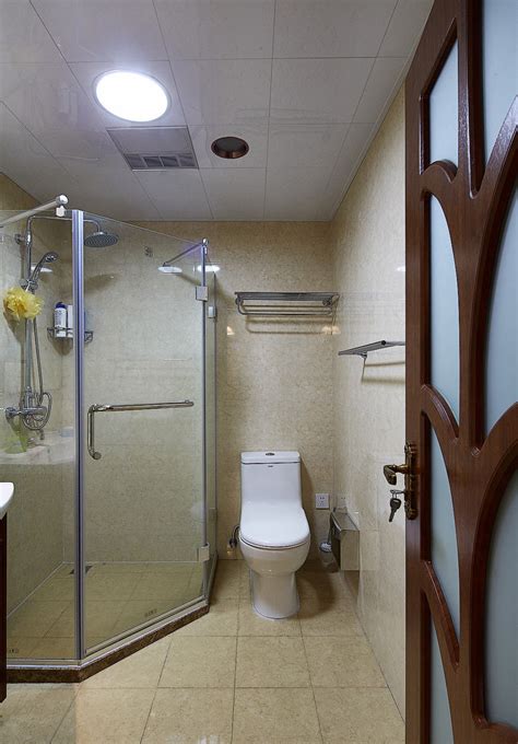 简约美式卫生间玻璃淋浴房设计 – 设计本装修效果图
