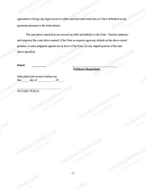 Minnesota Promissory Note and Confession of Judgment for Legal Fees ...