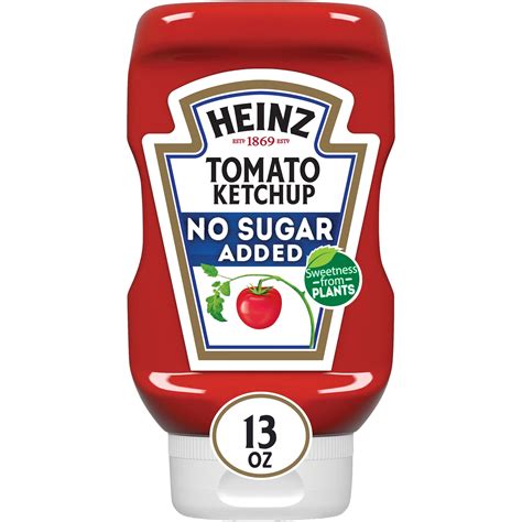 Heinz Tomato Ketchup with No Sugar Added, 13 oz Bottle - Walmart.com