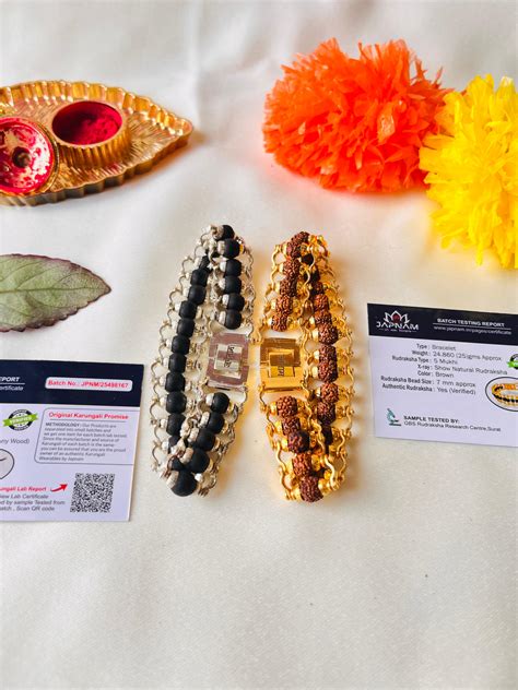 🌿 Divine Duo: Karungali + Rudraksha (5 Mukhi) Modern Bracelets Combo ...