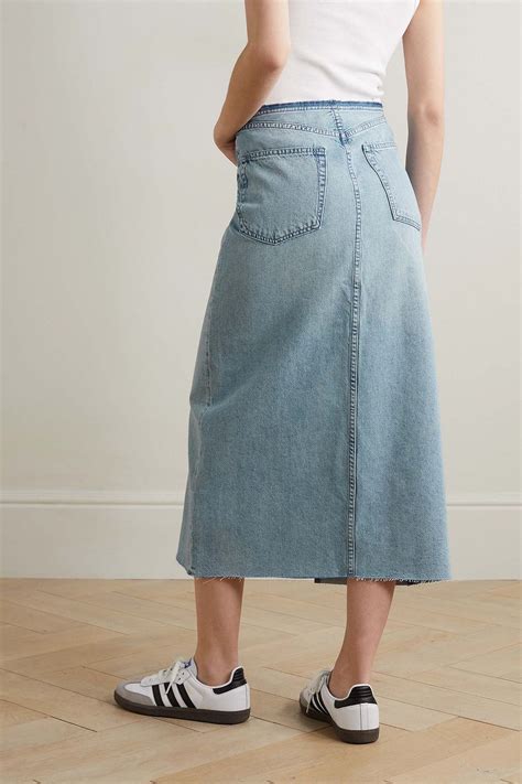 RAG & BONE Clara denim midi skirt | THE OUTNET