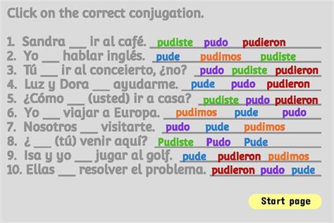 Interactive Conjugation Tool for PODER (preterite) | TPT