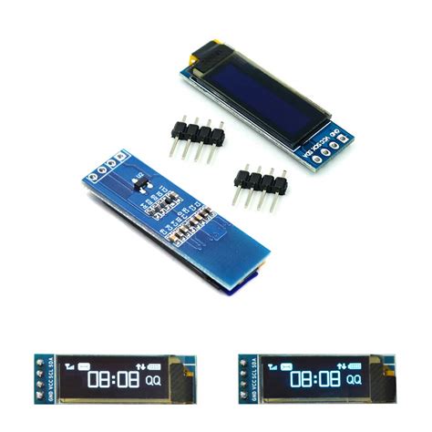 Treedix 2pcs 0.91 inch OLED Display Module White Blue Color Display I2C ...