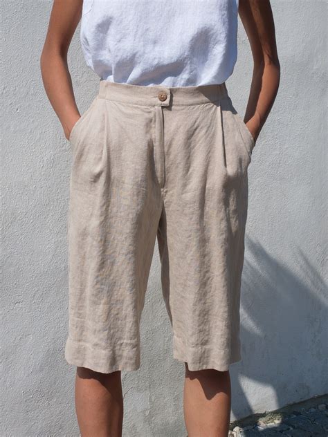 Linen Shorts, Women Linen Shorts, Summer Shorts, Loose Fit Shorts ...