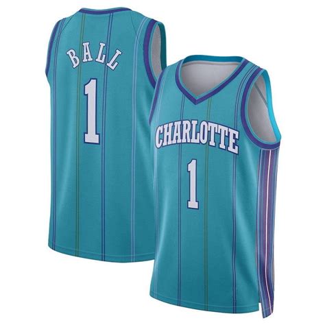 Men's Charlotte H Hornets #1 LaMelo Ball Jersey Basketball Team Classic ...