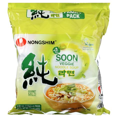 Nongshim Soon Veggie Savory Vegan Ramyun Ramen Noodle Soup Pack