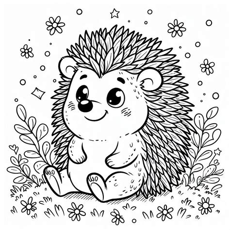 Hedgehog Colouring Picture Printable
