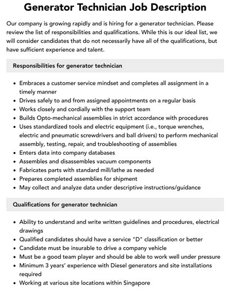 Image result for Generator Tech Job