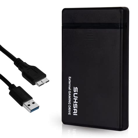 SUHSAI Portable Gaming External Hard Drive 500GB - Black, USB 3.0 HDD ...