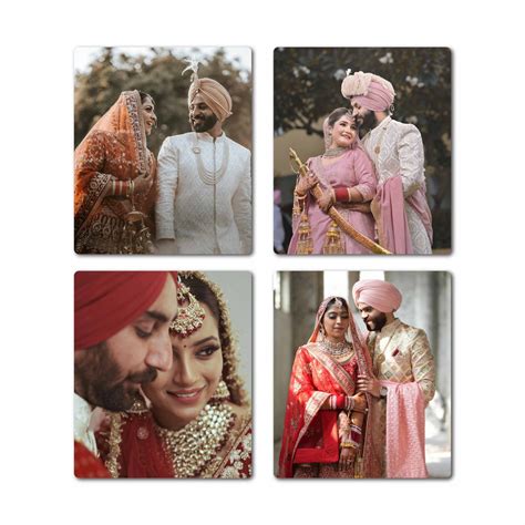 Personalised Wooden Photo Fridge Magnet Set of 4 : 3 X 3.5 inch ...