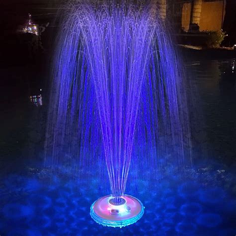 Floating Pool Fountain with Underwater Light Show, Rechargeable Battery ...