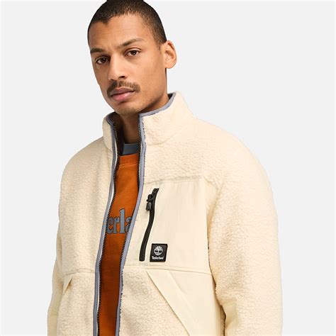 High-pile Fleece Jacket for Men in Beige