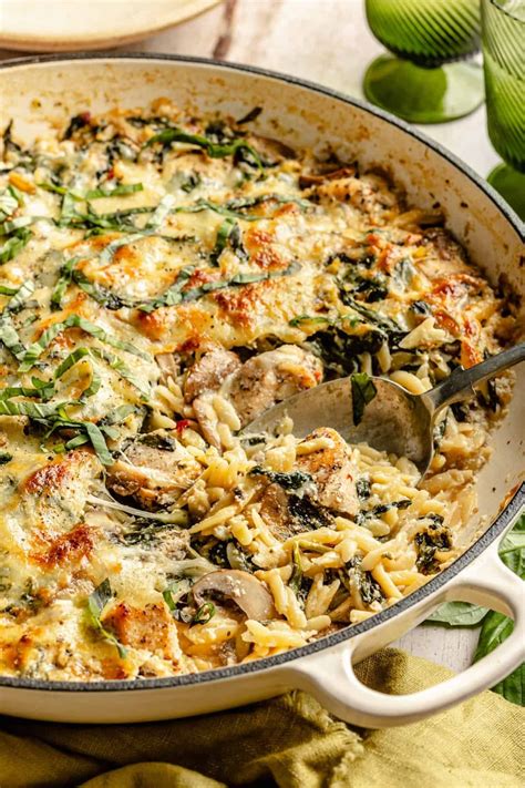 Creamy Ricotta Chicken and Orzo Skillet - The Defined Dish | Recipe ...
