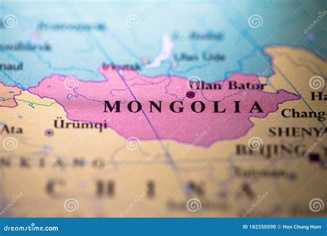 Geographical Map Location of Country Mongolia in Asia Continent on ...